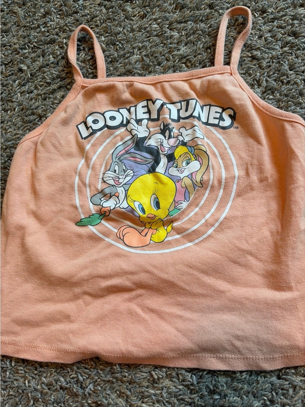 Warner Bros. Peach Looney Tunes Tweety & Friends Crop Top